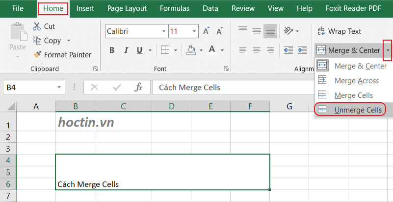 Tách Dữ Liệu Trong Excel Sau Khi Hợp Nhất Các Ô Bằng Merge