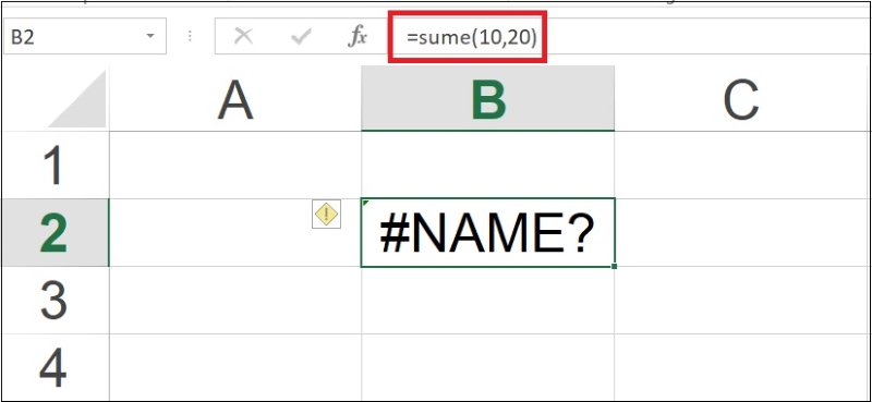 Lỗi #NAME? khi tính tổng trong Excel