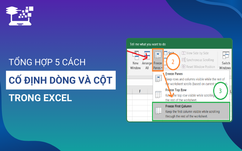 cách cố định dòng và cột trong Excel