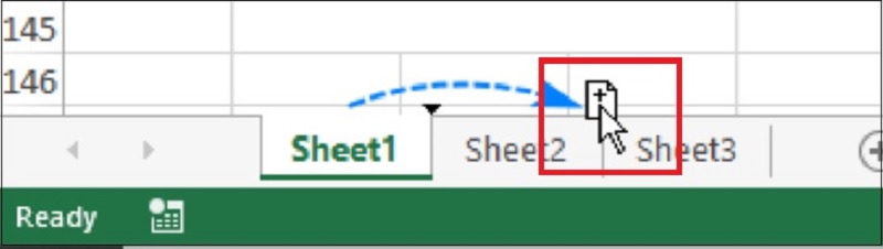 copy một sheet trong Excel trên cùng một file bằng cách kéo thả chuột 