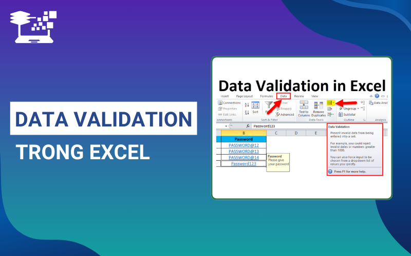 data validation trong excel