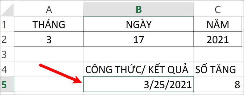 Nhấn Enter và kiểm tra kết quả