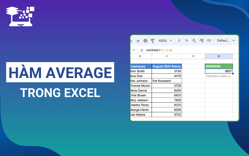 hàm AVERAGE trong Excel