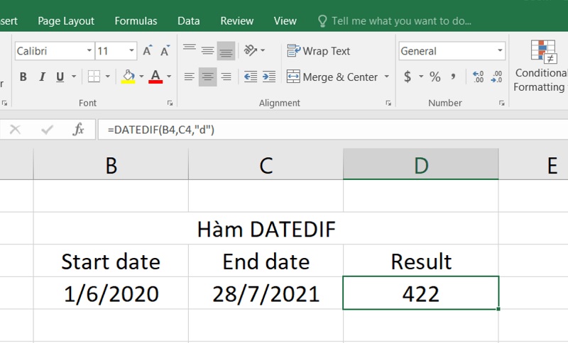 Sử dụng hàm DATEDIF trong Excel có quan trọng không