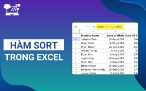 hàm sort trong excel