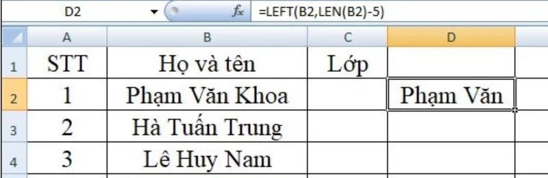 Kết quả trả về