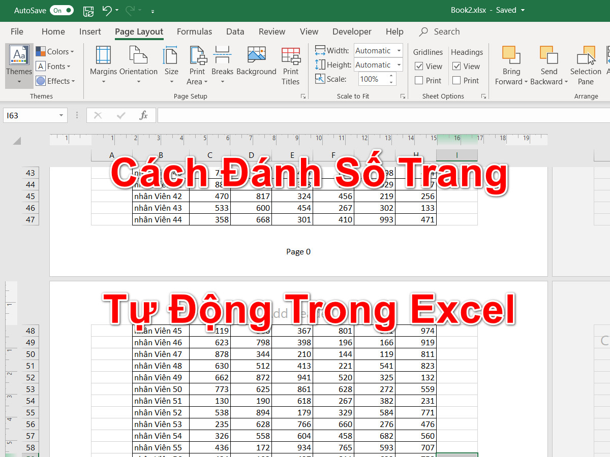 Lợi ích của việc đánh số trang trong Excel