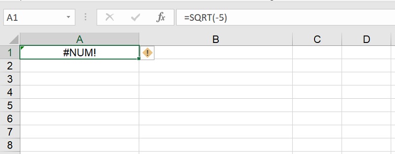 lỗi thường gặp khi dùng hàm căn bậc 2 trong Excel 