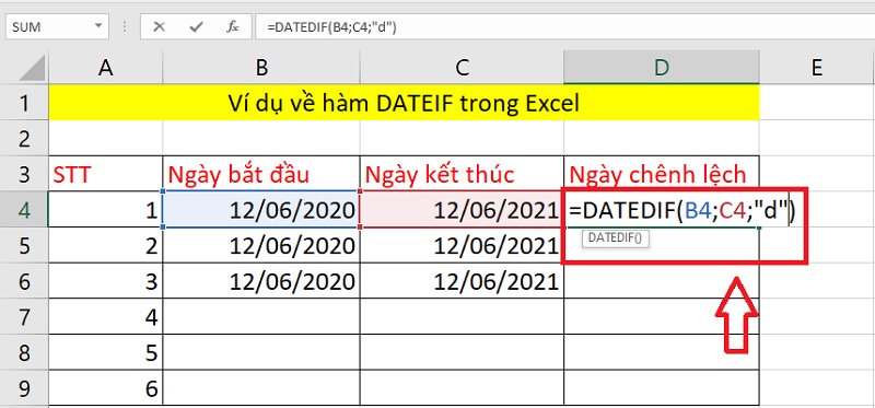 lưu ý quan trọng khi sử dụng hàm DATEDIF trong Excel