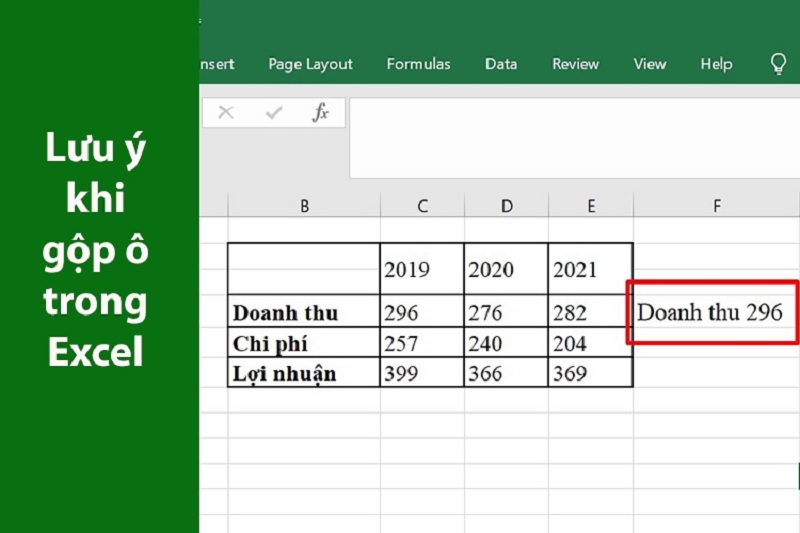 lưu ý quan trọng khi thực hiện cách gộp ô trong Excel