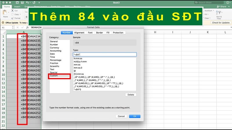 Lý do vì sao nên thêm đầu 84 vào số điện thoại trong Excel