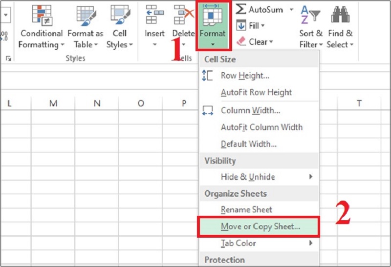 Từ menu xổ xuống, chọn Move or Copy Sheet