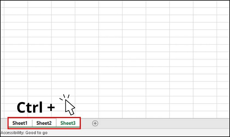 nhấn giữ phím Ctrl và click chọn các sheet mà bạn muốn copy