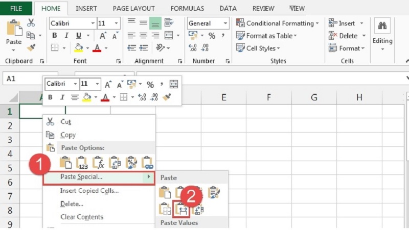 nhấn vào tùy chọn Keep Source column widths để giữ nguyên định dạng hàng và cột