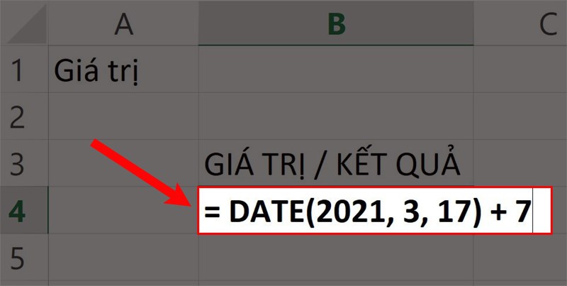 nhập công thức hàm date