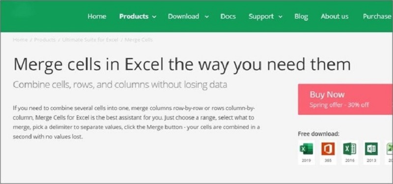 Tải công cụ Merge Cells for Excel về máy