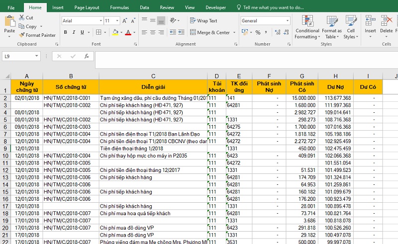 trường hợp cần xóa ô trống trong Excel