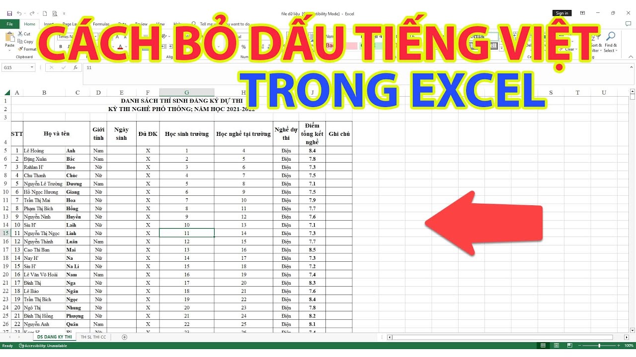 Loại bỏ dấu trong Excel là gì