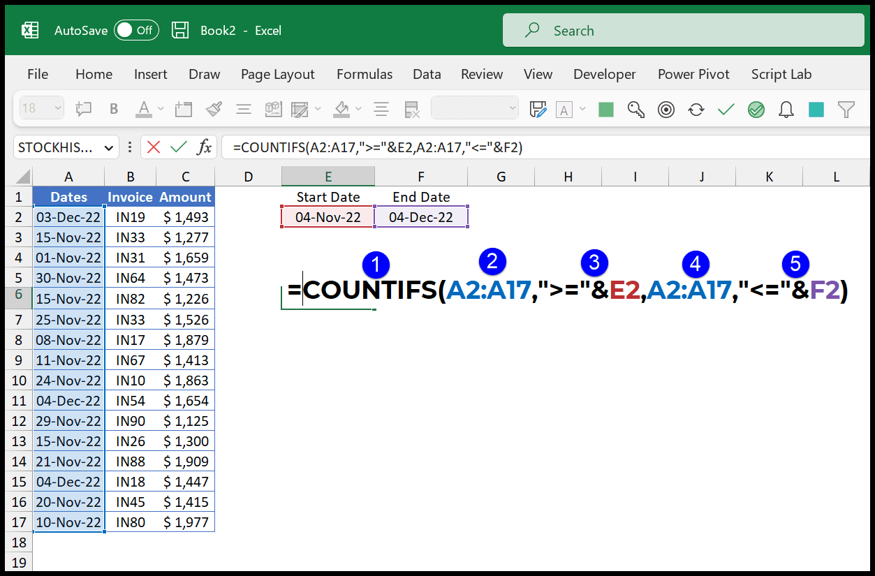 Cú pháp hàm COUNTIFS trong Excel