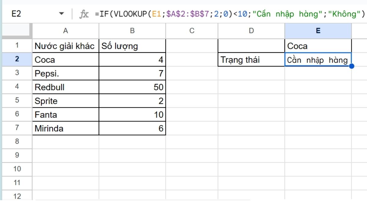 hàm IF kết hợp VLOOKUP để so sánh giá trị