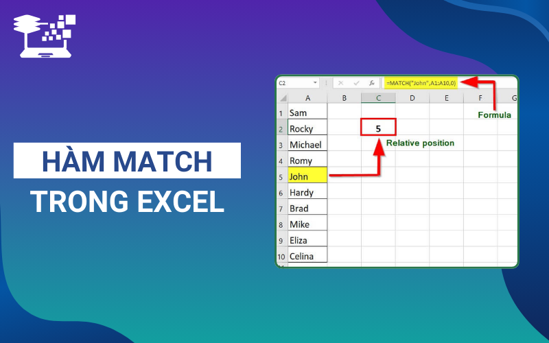 hàm MATCH trong Excel