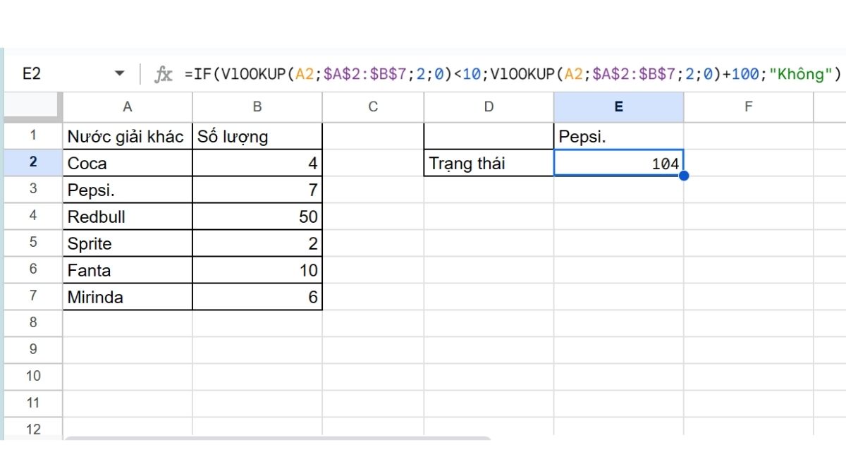 sửa lỗi VALUE khi sử dụng hàm IF kết hợp VLOOKUP