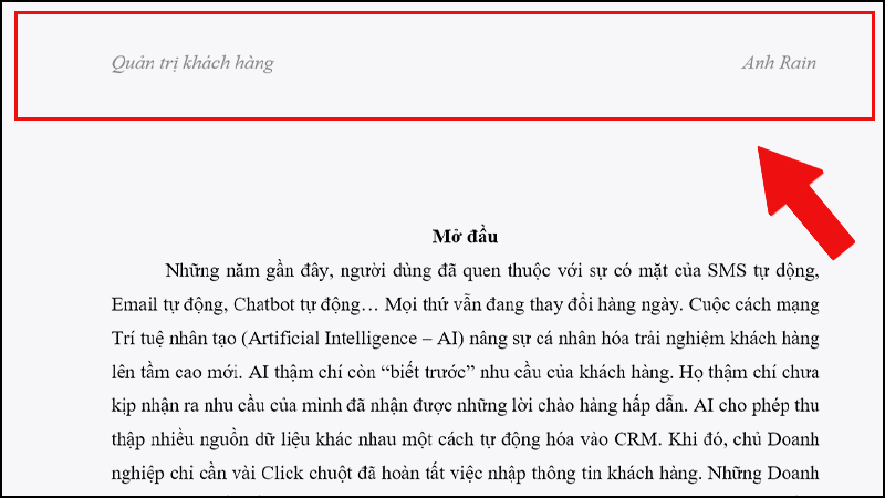 kiểm tra khóa Header và Footer đã thành công hay chưa