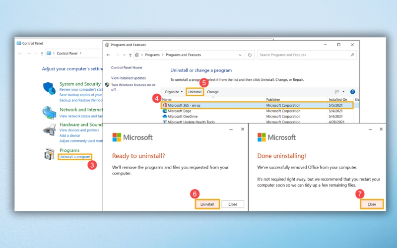 Cài đặt lại bộ Microsoft Office