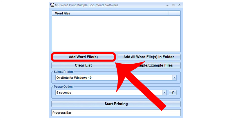 chọn nút Add Word File(s)
