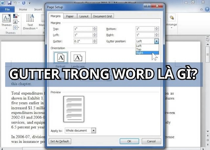 Gutter trong Word là gì