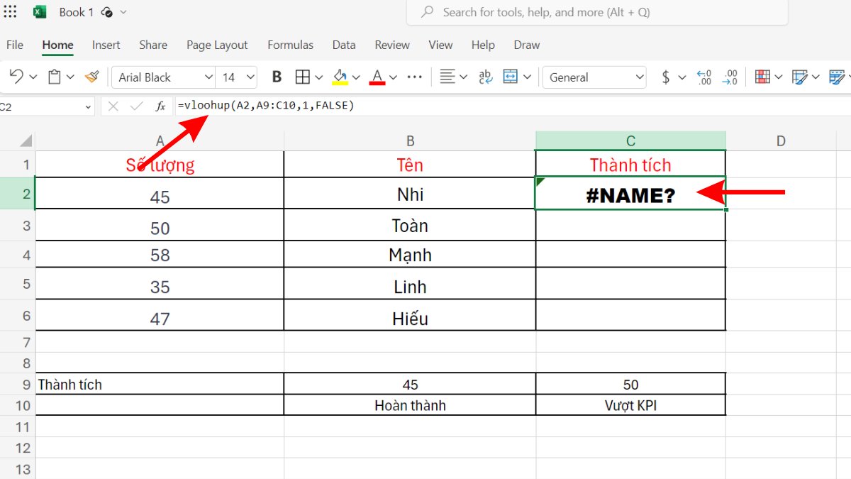 lỗi NAME trong Excel
