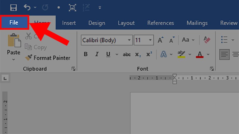 chọn tab File