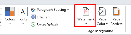 nhấp vào mục Watermark