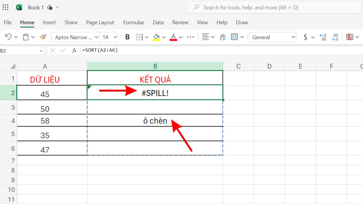 lỗi SPILL trong Excel