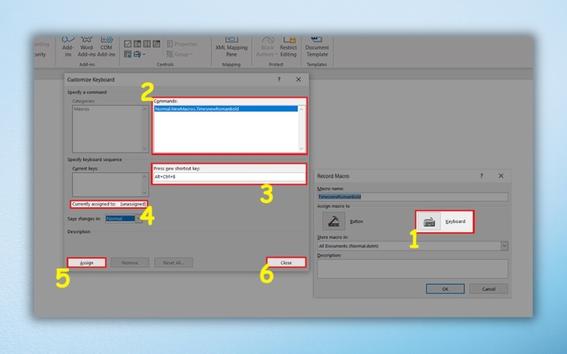 Gán macro cho tổ hợp phím tắt
