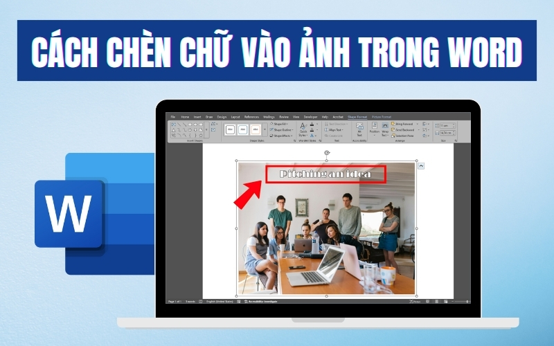 cách chèn chữ vào ảnh trong Word