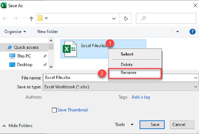 Đổi tên file và kiểm tra đường dẫn lưu tệp