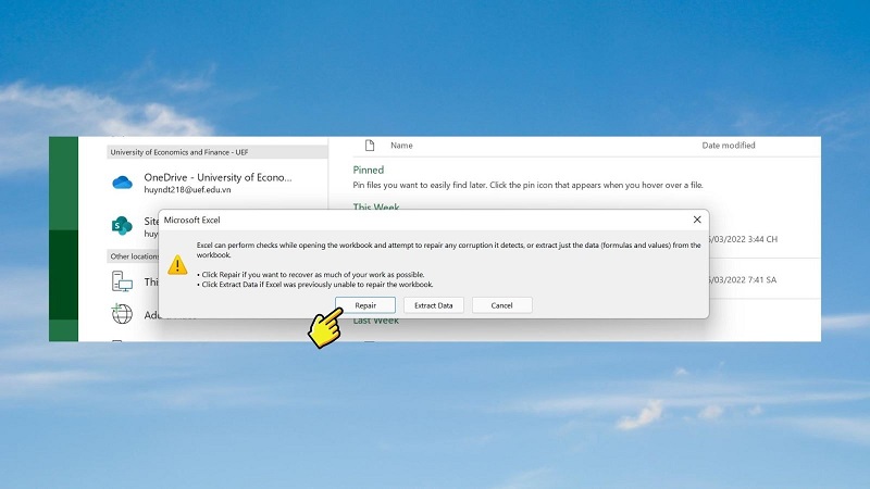 File Excel bị lỗi Repaired là gì
