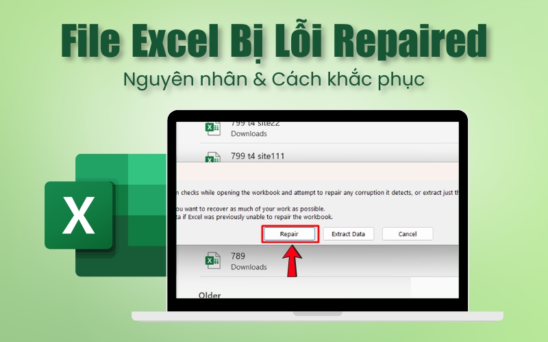 File Excel bị lỗi Repaired