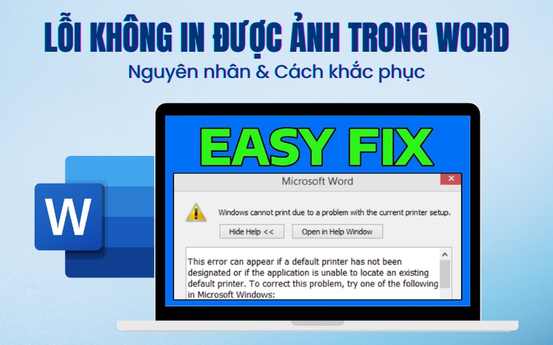 không in được ảnh trong Word