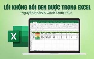 lỗi không bôi đen được trong Excel