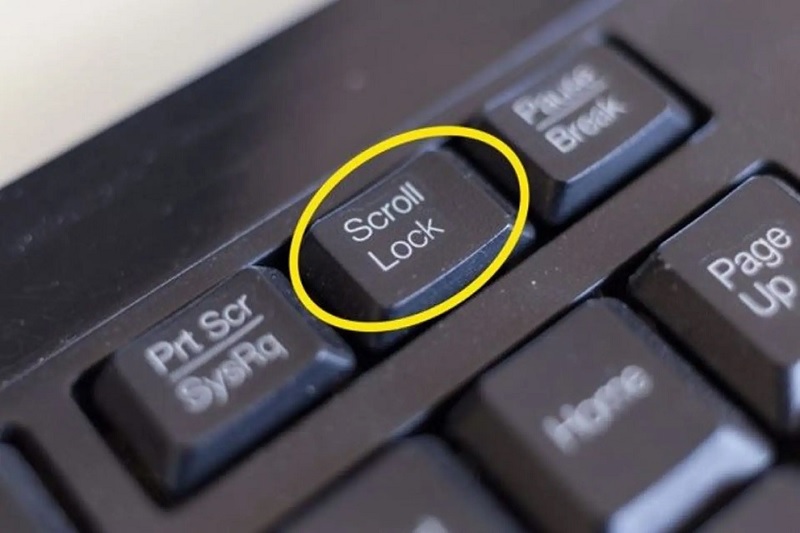 nhấn phím Scroll Lock trên bàn phím