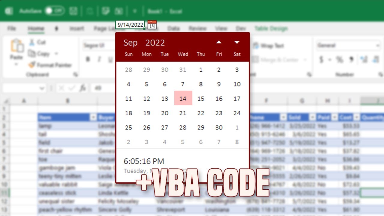 lỗi thường gặp khi tạo nút chọn ngày trong Excel