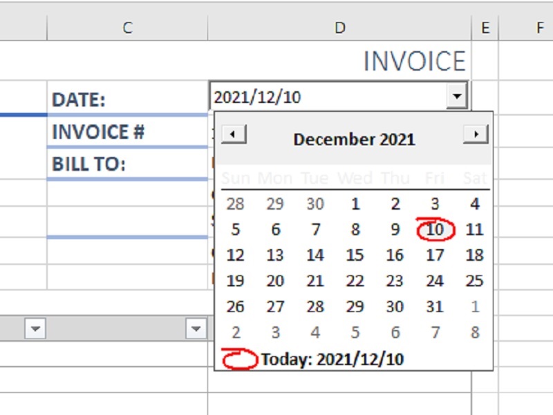 một số mẹo khi sử dụng nút chọn ngày trong Excel
