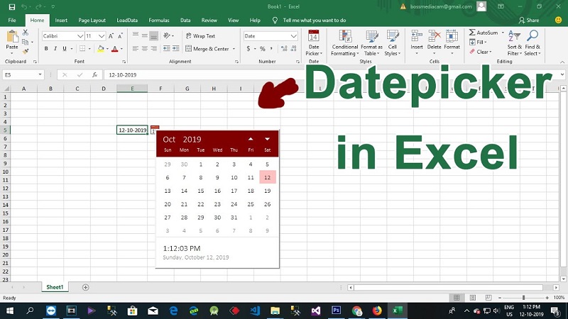 Nút chọn ngày trong Excel