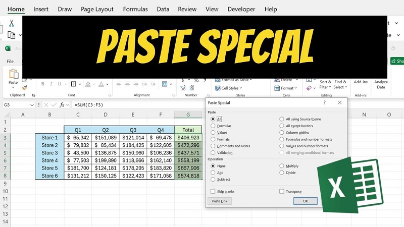 Phím tắt Format Special trong Excel