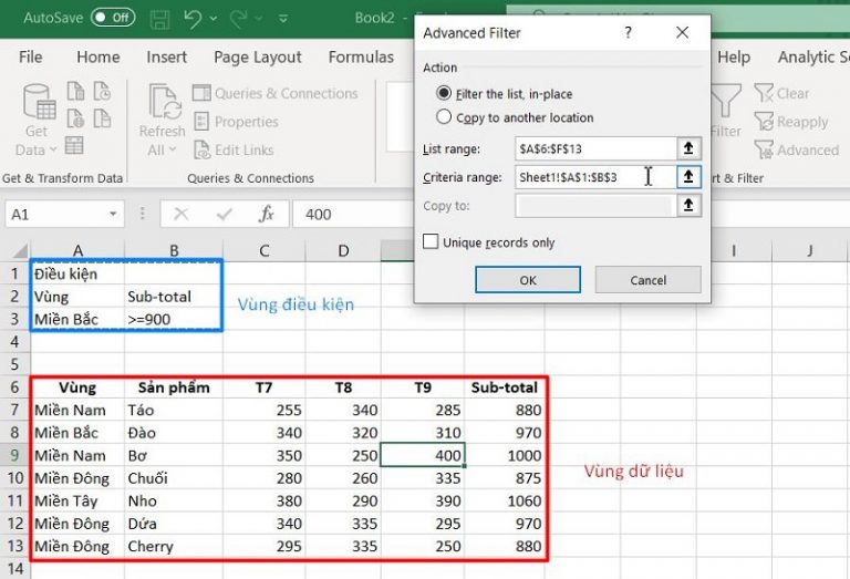 Cách Dùng Advanced Filter Trong Excel Lọc Dữ Liệu Nâng Cao