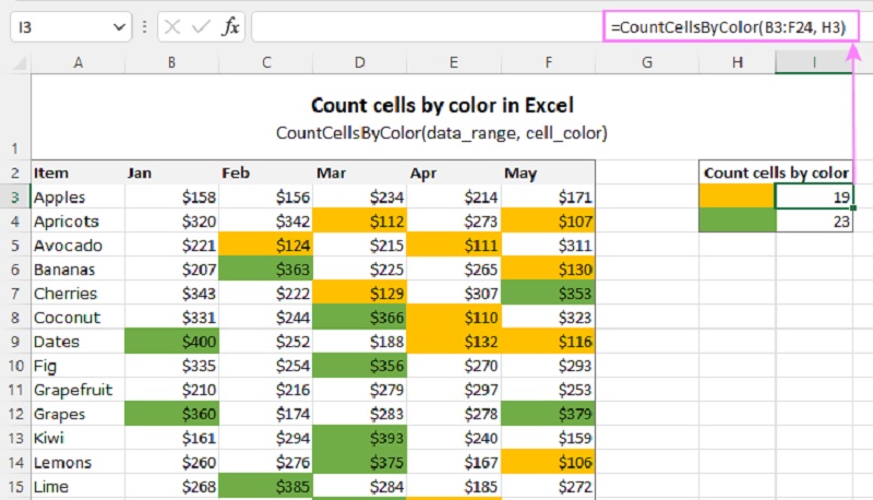 Ứng dụng thực tế của hàm COLOR trong Excel