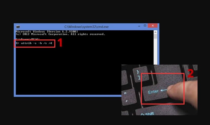 Khôi phục file shortcut bằng lệnh CMD