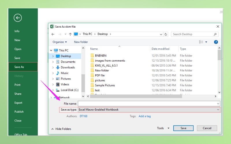 Lưu lại file với định dạng phù hợp